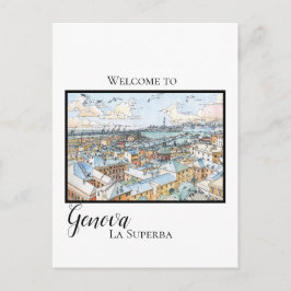 Genova la superba - panoramisch briefkaart voor va