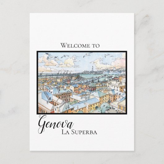 Genova la superba - panoramisch briefkaart voor va (Voorkant)