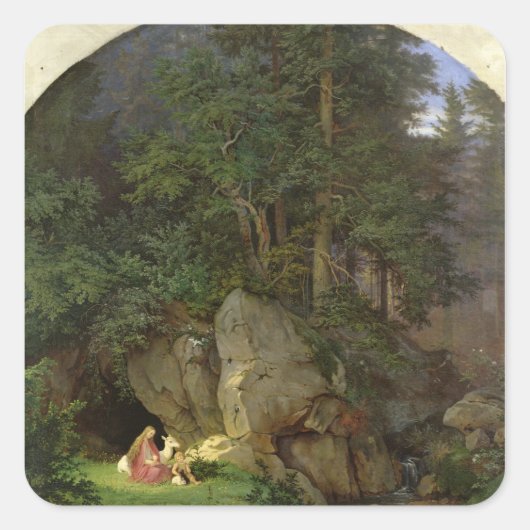 Genoveva in the Wood Clearing, 1839-41 Vierkante Sticker (Voorkant)