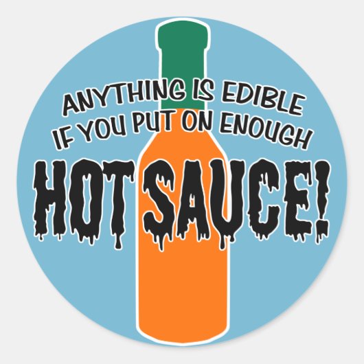 Genovoldoende hot sauce ronde sticker (Voorkant)