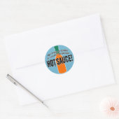 Genovoldoende hot sauce ronde sticker (Envelop)