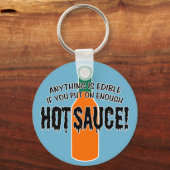 Genovoldoende hot sauce sleutelhanger (Voorkant)