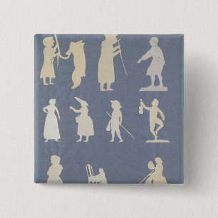 Genre Scene Vierkante Button 5,1 Cm