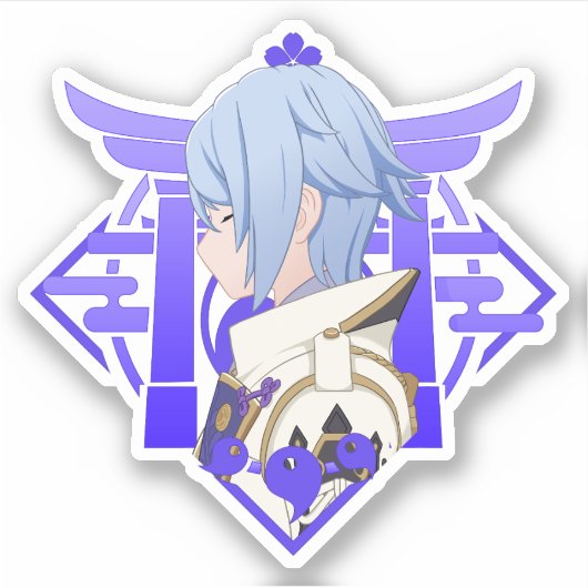 Genshin Impact Ayato Sticker (Voorkant)