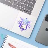 Genshin Impact Ayato Sticker (Laptop met iPhone)