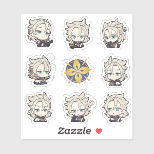 Genshin Impact Chibi Albedo Stickers (Vel)