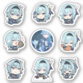 Genshin Impact Chibi Eula Stickers (Voorkant)