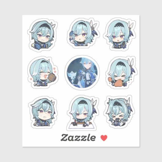 Genshin Impact Chibi Eula Stickers (Vel)