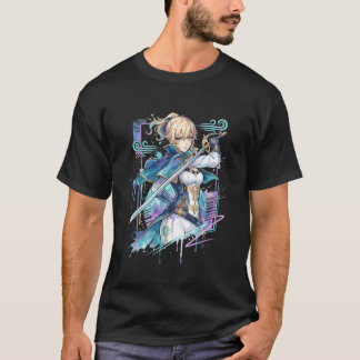 Genshin Impact Jean Witte Blauwe Outfit Favonian D T-shirt