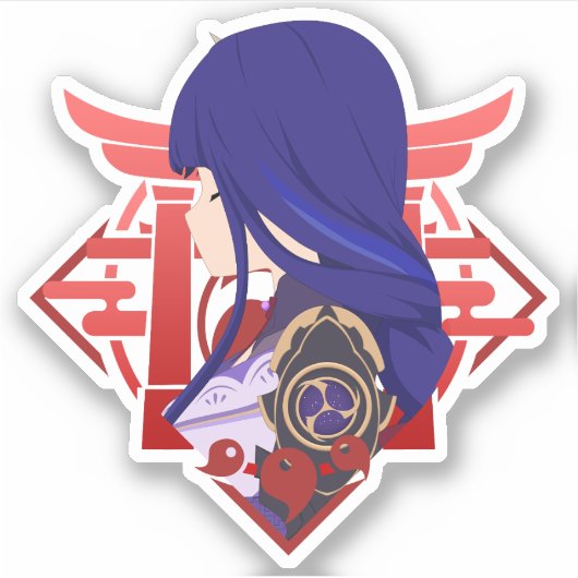 Genshin Impact Raiden Shogun Ei Sticker (Voorkant)