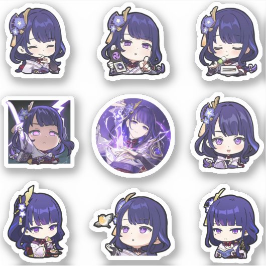 Genshin Impact: Raiden Shougun / Ei Stickers (Voorkant)