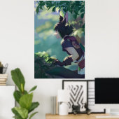 Genshin Impact Tighnari Natuur Poster (Thuiskantoor)