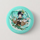 Genshin Impact: Venti Anemo Archon Ronde Button 5,7 Cm (Voorkant)