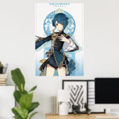 Genshin Impact Xingqiu Poster (Thuiskantoor)