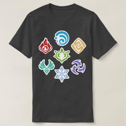 Genshin patroon wit t-shirt (Design voorkant)
