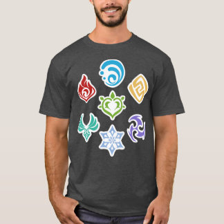 Genshin patroon wit t-shirt