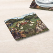 Gent Altarpart (detail), Van Eyck Brothers Kartonnen Onderzetters (Schuin)