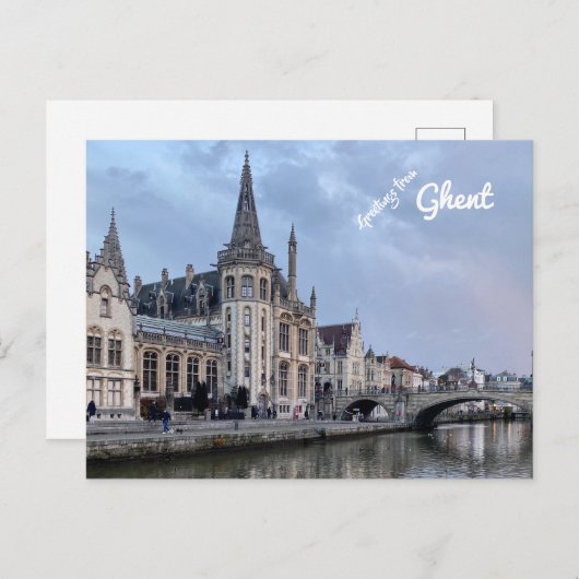 Gent, België. Briefkaart (Voorkant / Achterkant)