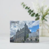 Gent België Kasteel van de Graven Reisfoto Briefkaart (Staand voorkant)