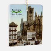 Gent, België Kerstgroeten Keramisch Ornament (Rechts)