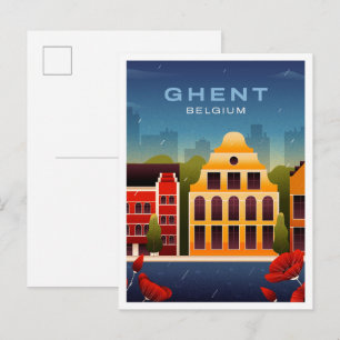 Gent België Kunst Vintage reizen Briefkaart