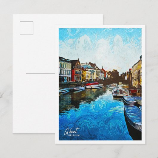 Gent België Mooie olieverfstad Briefkaart (Voorkant / Achterkant)