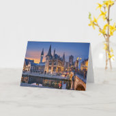 Gent, België ondergaande zon Kaart (Gele Bloem)