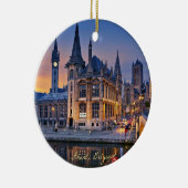 Gent, België ondergaande zon Keramisch Ornament (Rechts)