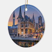 Gent, België ondergaande zon Keramisch Ornament (Links)