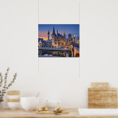 Gent, België ondergaande zon Poster (Keuken)