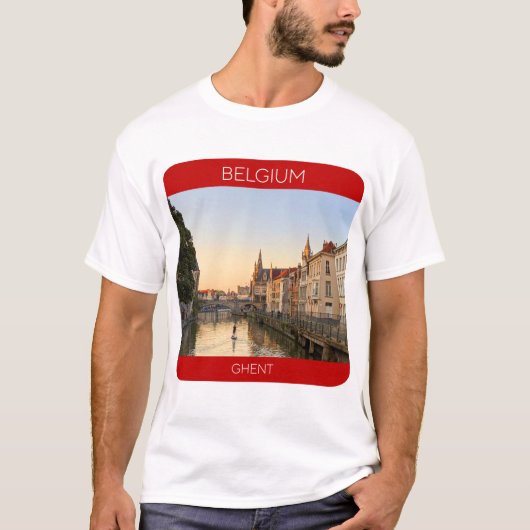 Gent, België Reis T-Shirt (Voorkant)