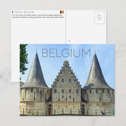 Gent, België Reisansichtkaart Briefkaart (Voorkant / Achterkant)