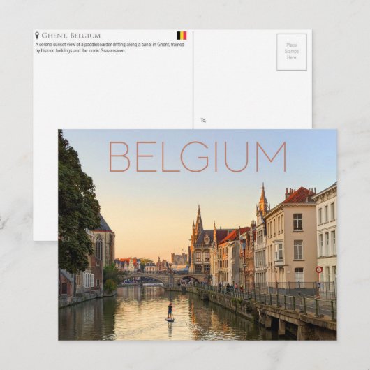 Gent, België Reisansichtkaart Briefkaart (Voorkant / Achterkant)