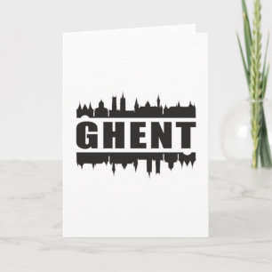 Gent België Stad Silhouet Reis Cadeau Kaart
