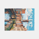Gent België Travel Art Vintage Fleece Deken (Voorkant (Horizontaal))