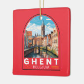 Gent België Travel Art Vintage Keramisch Ornament (Links)