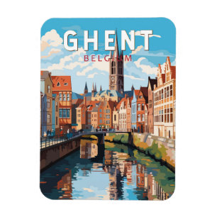 Gent België Travel Art Vintage Magneet
