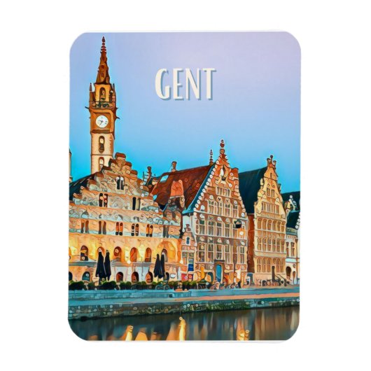Gent Belgique Photo Vintage Magneet (Verticaal)