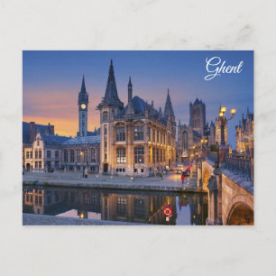 Gent Belgium Cityscape Travel Photo Briefkaart