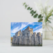 Gent Belgium Flanders Castle Travel Photo Briefkaart (Staand voorkant)