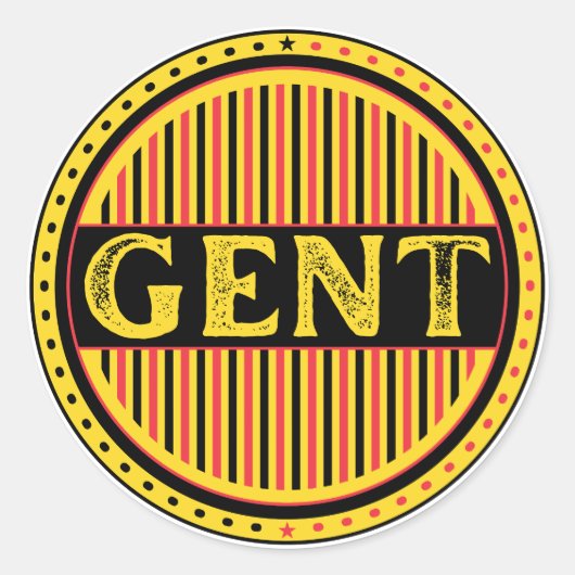 Gent City Pride Embleem – Belgische Identiteit Ronde Sticker (Voorkant)