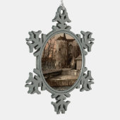 Gent Gate, Brugge, België Tin Sneeuwvlok Ornament (Links)