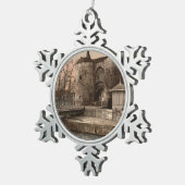 Gent Gate, Brugge, België Tin Sneeuwvlok Ornament (Rechts)