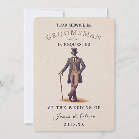  Gent Groomsman Verzoek Kaart (Voorkant)