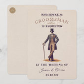  Gent Groomsman Verzoek Kaart (Voorkant / Achterkant)