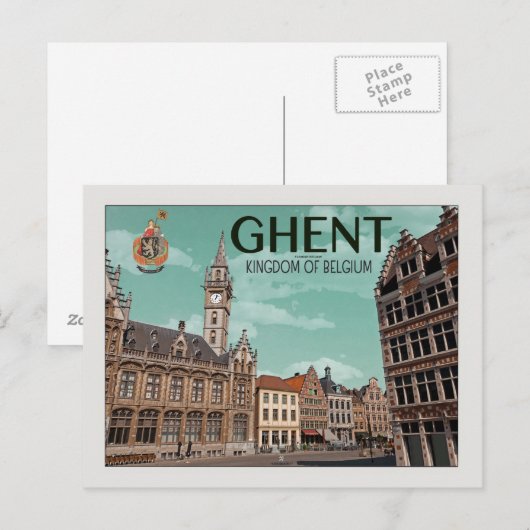 Gent - Korenmarkt Briefkaart (Voorkant / Achterkant)