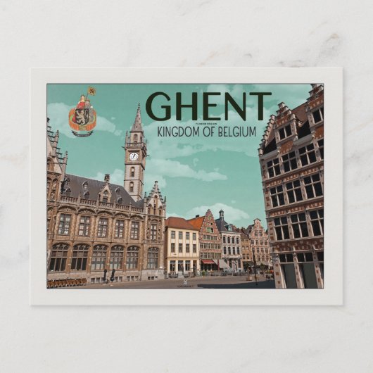 Gent - Korenmarkt Briefkaart (Voorkant)
