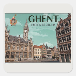 Gent - Korenmarkt Vierkante Sticker