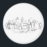 Gent magnet<br><div class="desc">Magnet met stadslijn Gent</div>