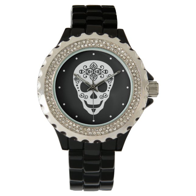 Gent Sugar Skull van Leslie Peppers Horloge (Voorkant)